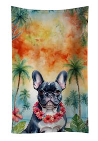 French Bulldog Luau Kitchen Towel Dish Cloths Guest Hand Towel Decorative Bathroom Towel for Face,Tea, Dishcloth, Kitchen and Bath