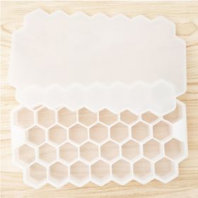1pc Ice Tray Mold Honeycomb Silicone Ice Tray Hexagonal Ice Tray 37 Honeycomb Ice Trays (Color: White)