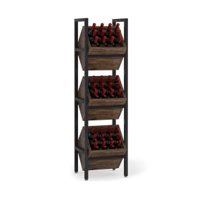 3-Tier Kitchen Storage Basket Organizer for Fruit & Items (type: Style C, Color: Black)